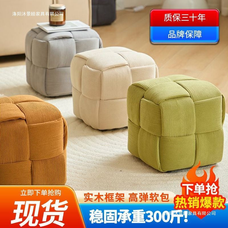 Entrance soft bag shoe changing stool for home door sofa stool bench popular fitting room stool makeup stool