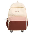 Printed color block backpack - women's college & high school style - harajuku fashion - 2025 new arrival - versatile travel backpack