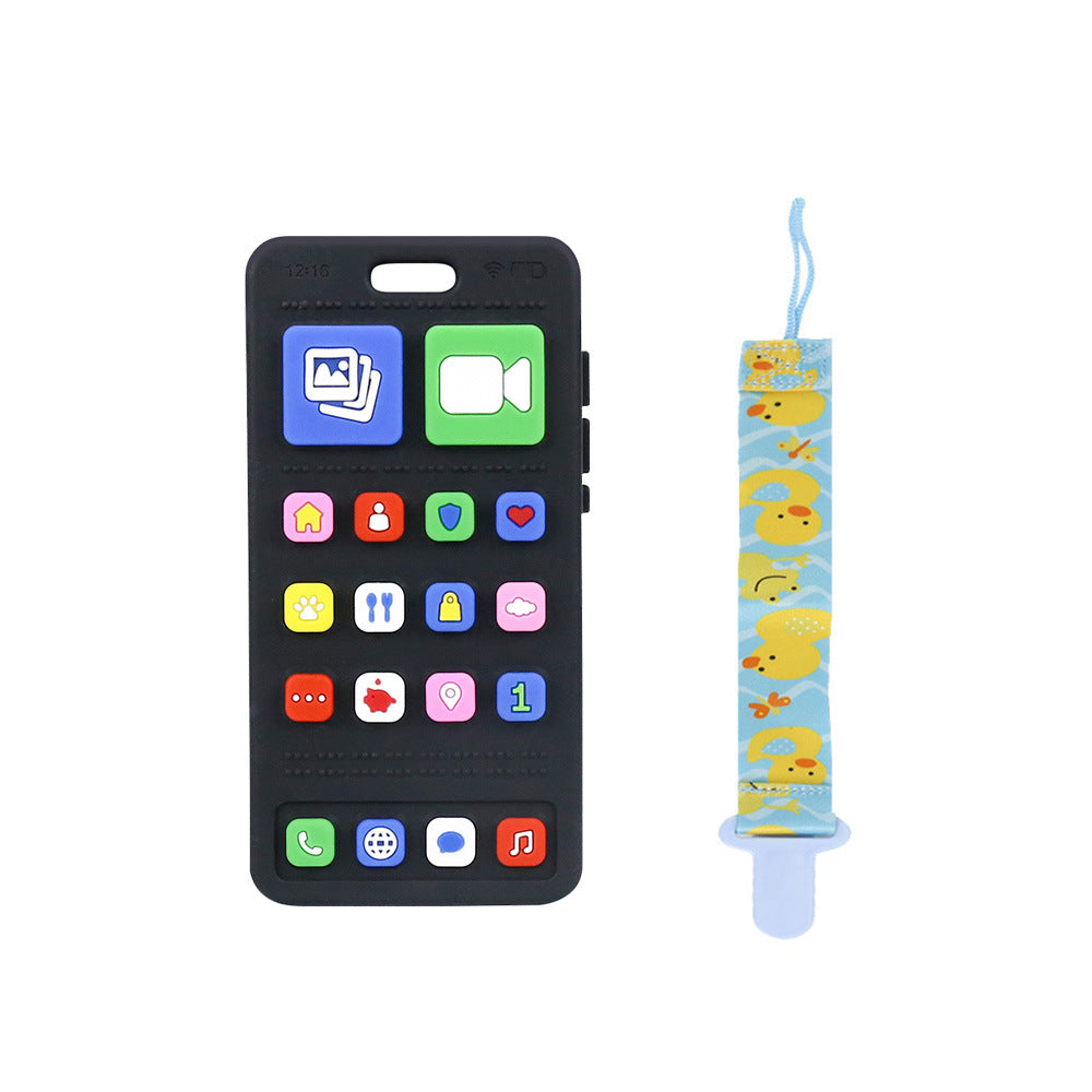 Cross-border color pressing mobile phone toothpaste baby food grade boiled anti-eating hand biting glue tooth grinding stick baby toothpaste