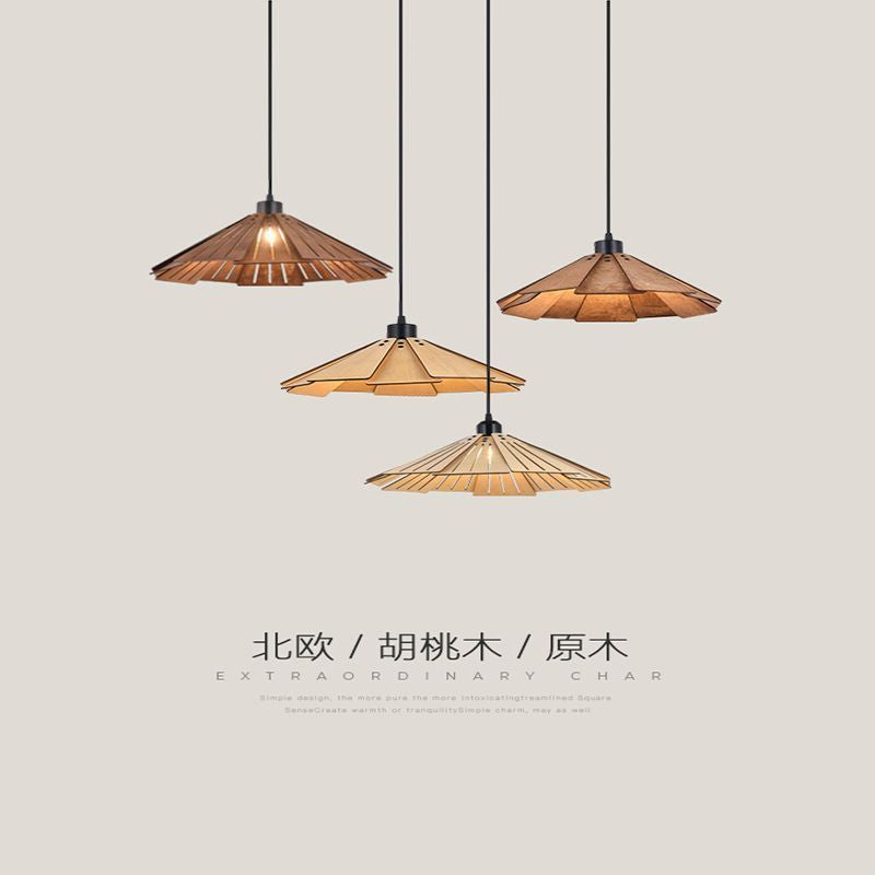 Vintage restaurant chandelier Japanese wood art wabi sandy wind famous hotel room chandelier Internet celebrities