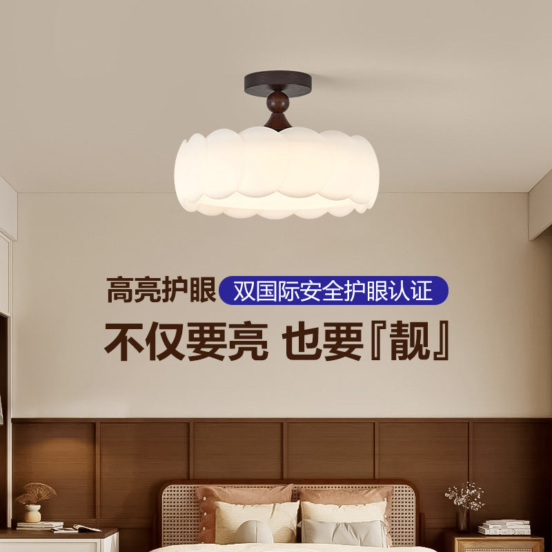 French medieval bedroom light living room light new lighting retro cream wind children's room led eye protection ceiling light