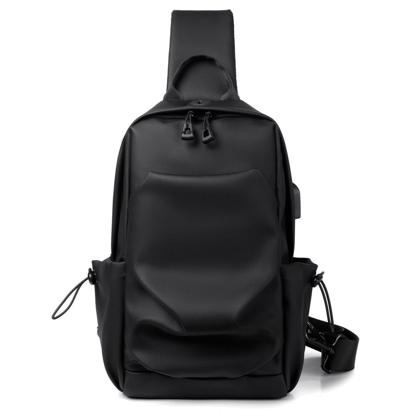 Factory new wholesale men's breast bag, water-proof and wear-resistant shoulder bag, simple and fashionable commuter messenger bag can be printed.