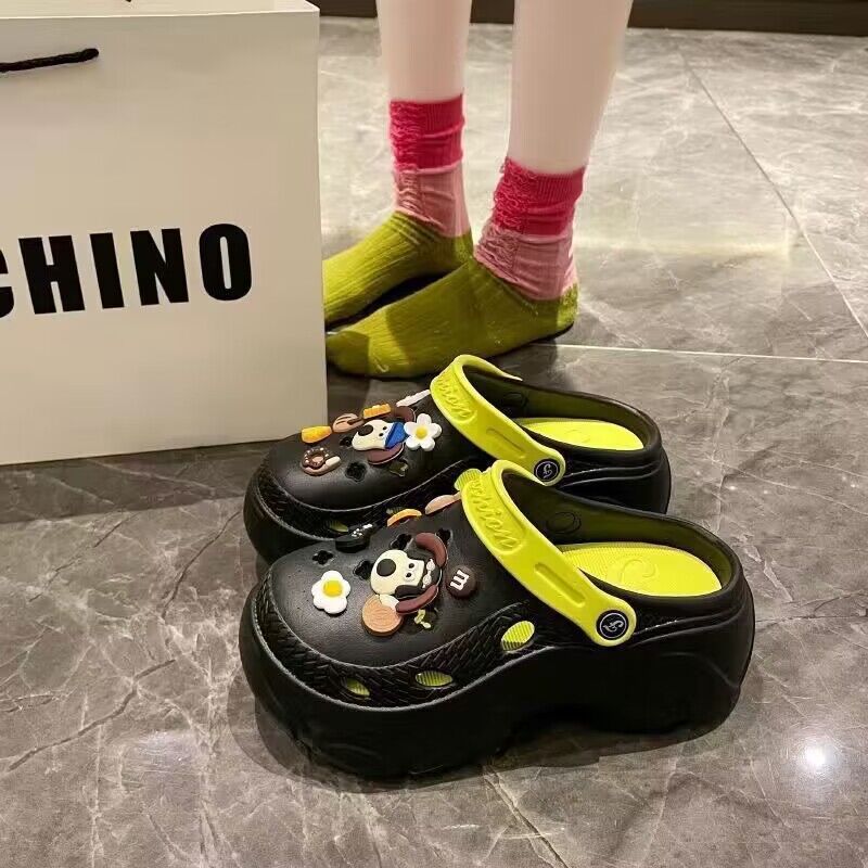 Eva clogs women's ins trendy summer thick sole high heels nurse toe-cap half drag cute outwear shit-stepping beach sandals