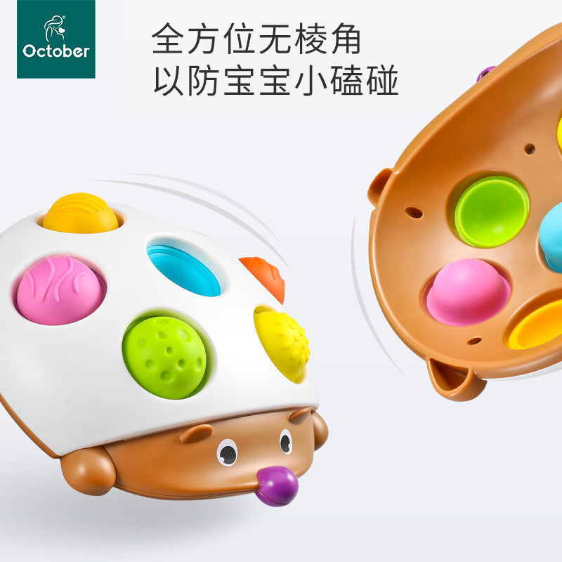 Cross-border baby baby finger silicone pressing soothing hedgehog bubble music children's decompression and decompression artifact toy