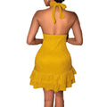 summer new arrival: halter neck sexy low-cut bodycon solid color bodycon dress - european & american style fashion women's clothing