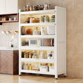 Household multi-functional cabinet with doors, bookshelf, dustproof storage cabinet, freestanding multi-layer storage unit, kitchen organizer shelf