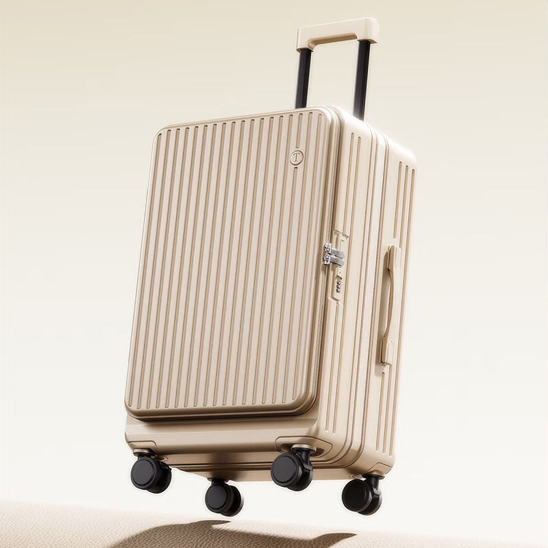 Side open cover three-piece trolley case 20-inch boarding case expandable suitcase 24-inch anti-drop suitcase password box