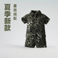 Boys' summer outfit set: new lightweight beach style short-sleeve shirt and floral shirt for boys