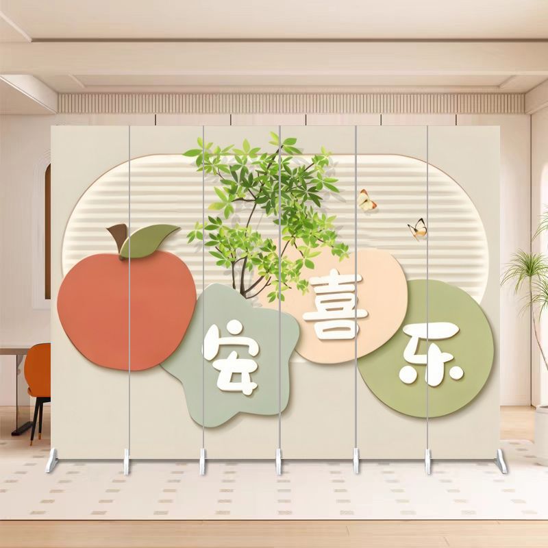 Screen partition cream style beauty salon small apartment persimmon persimmon bedroom office hotel live broadcast mobile folding