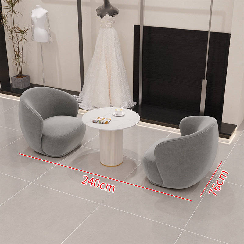 Luxury negotiation table and chair set, lounge area single sofa table and chair, hotel lobby, sales office, business reception sofa