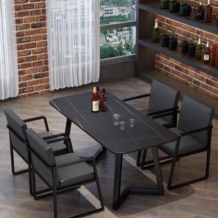 Bar booth wrought iron sofa milk tea shop Qingba commercial cafe restaurant container industrial style table and chair combination