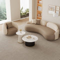 Retro small apartment leather curved sofa popular sales office negotiation accessible luxury technology cloth clothing store reception sofa