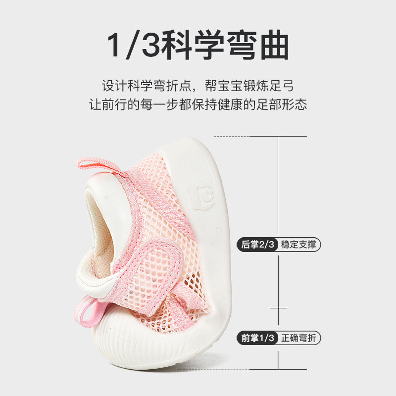 Baby sandals for boys, summer first walker shoes, 0-1-2 years old infant anti-slip soft sole mesh shoes for babies and toddlers, baby girl shoes