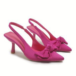 French retro satin bow pointed-toe high heels - ankle strap stiletto heels for work and banquets - cross-border exclusive