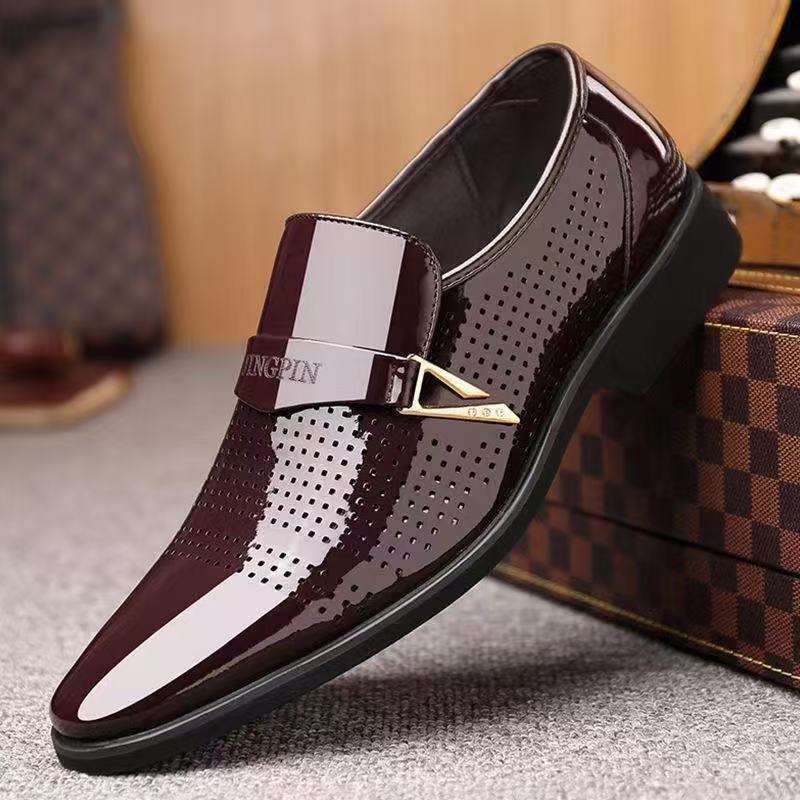 New arrival business formal leather shoes men's casual wedding groom british heightening summer breathable youth pointed toe men's shoes