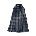Vintage plaid patchwork a-line midi skirt - women's high-waisted, slimming, commute-friendly, elastic waist skirt - autumn  collection