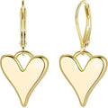 Brass real gold plated fashion retro trendy three-dimensional heart big heart pendant earrings cross-border hot selling earrings