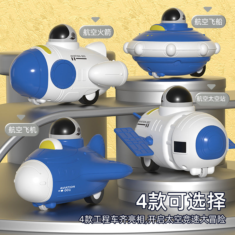 hot-selling press aerospace pull-back inertia car animal baby educational kids toys for boys and girls night market stalls