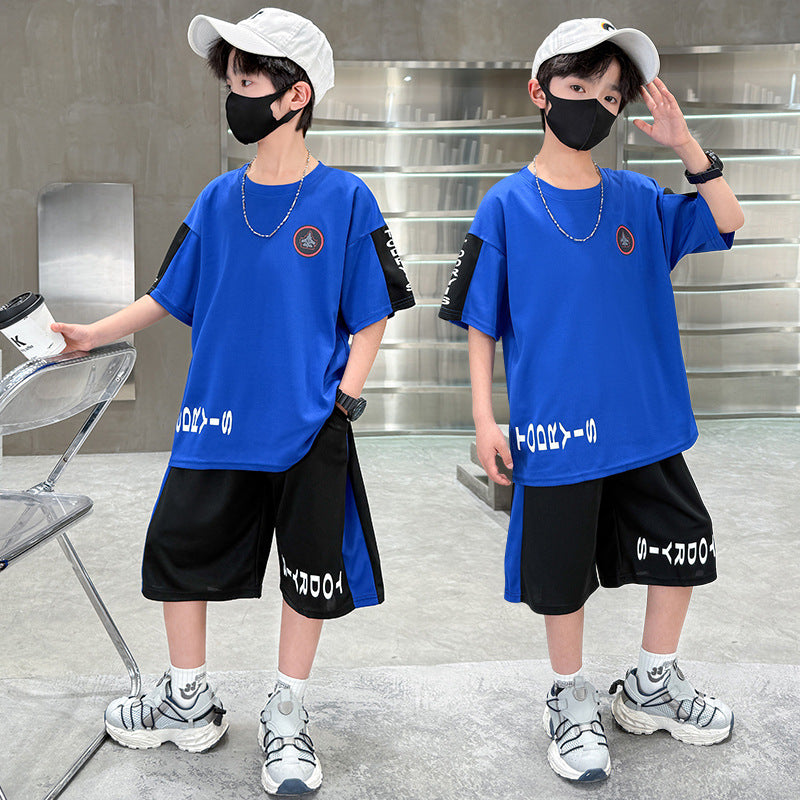 Boys' summer outfit set:  new summer styles - trendy, stylish, and street-ready for cool kids