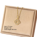 [titanium steel] best selling accessible luxury copper inlaid zirconium four-leaf clover necklace for women, non-fading, fashionable, versatile, high-end clavicle chain