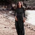 spring new arrivals: european and american style women's elegant party & wedding dresses - round neck, long sleeve, printed, open back lace dress