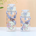 Factory personalized cute cartoon kids plastic cup duckbill straw cup portable strap cup cross-border water cup