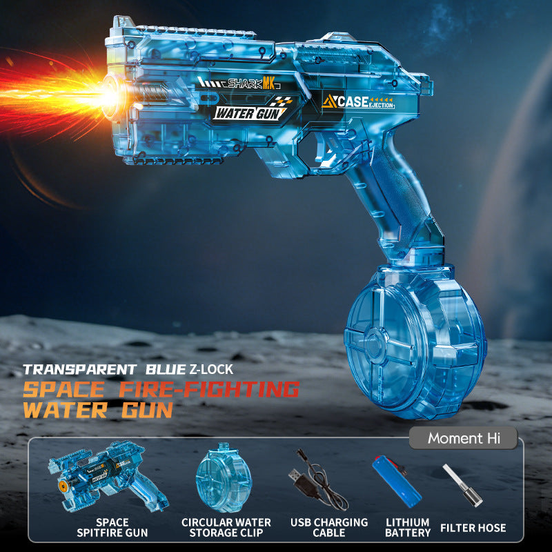 new energy-gathering ring electric water gun bursting deformation cool light large capacity fully automatic continuous water gun