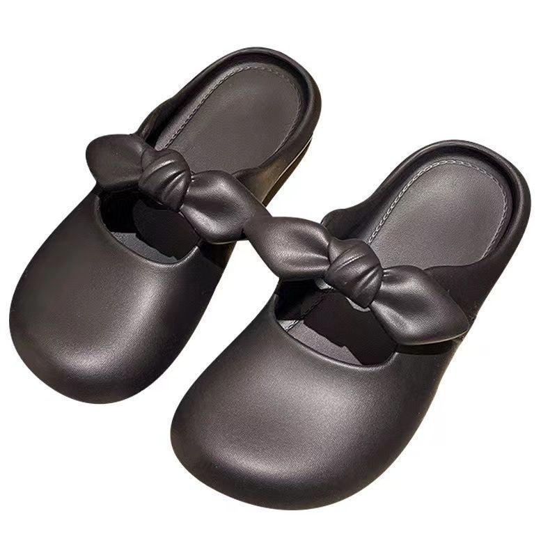 New summer closed-toe slippers for women, stylish soft-soled lazy slides, non-slip sandals, indoor home shoes - wholesale