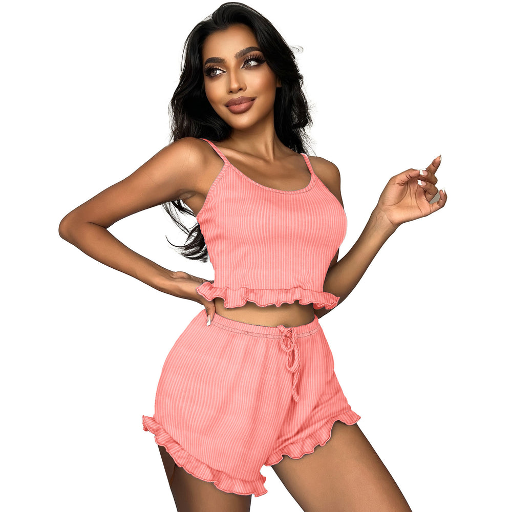 fashion pajamas women's sexy pit strips beautiful back cross straps suspenders fashionshortssuit women's home clothes
