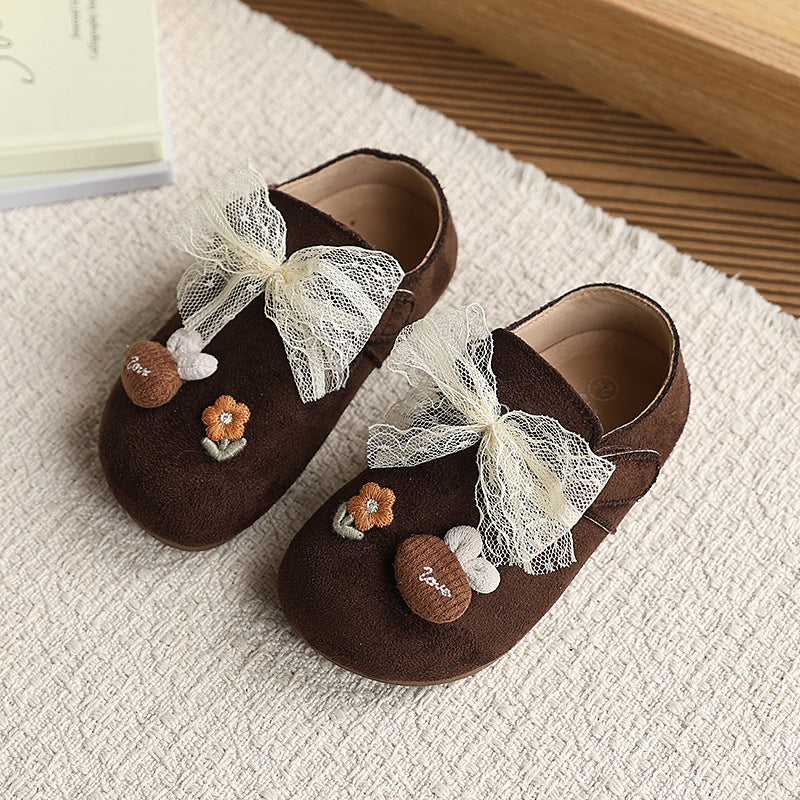 Spring new arrival small leather shoes baby soft bottom toddler shoes doll decoration birkenstock shoes western style princess shoes girl flats