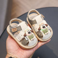 Baby boys' soft-soled summer cartoon breathable sandals, girls' beach shoes, 0-2 years old infant and toddler baby girls' light-up squeaky sandals 1