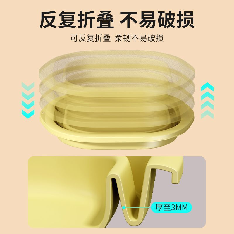 Collapsible washbasin - portable travel basin, thickened plastic basin, available in small and large sizes, perfect for home, dorm, and laundry use