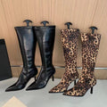 fall/winter new collection pointed-toe stiletto heel fashion runway leopard print over-the-knee boots high boots women's boots high heel single boots