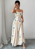 new european and american style floral halter neck maxi dress for women - spring collection