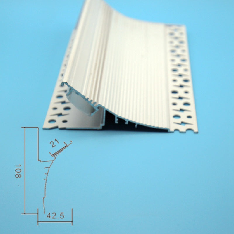 upward lighting linear corner return reflective light slot with ceiling washing top pre-embedded waist line invisible wall washing line light