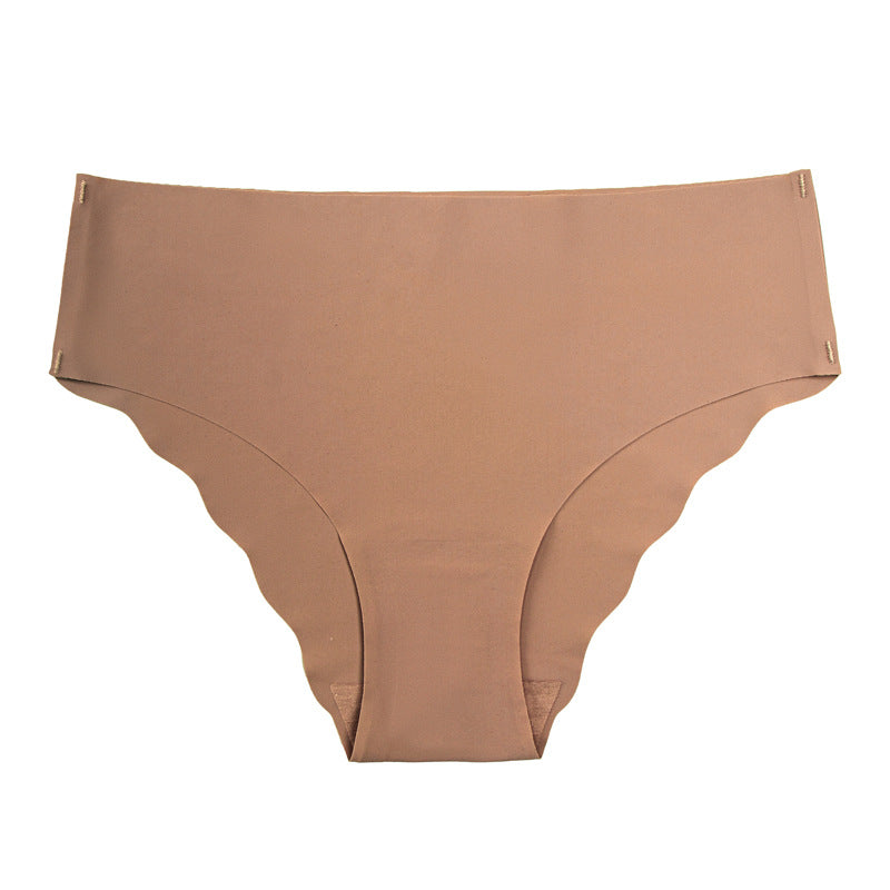 fashionplus size seamless wavy edge underwear for women soft breathable cotton ladies ice silk briefs wholesale