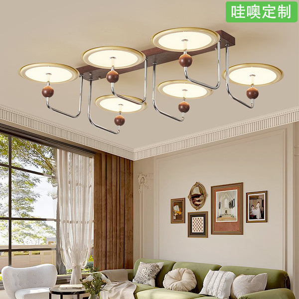 [Wow] French retro medieval walnut color cream wind creative star track flying saucer bedroom dining room main chandelier