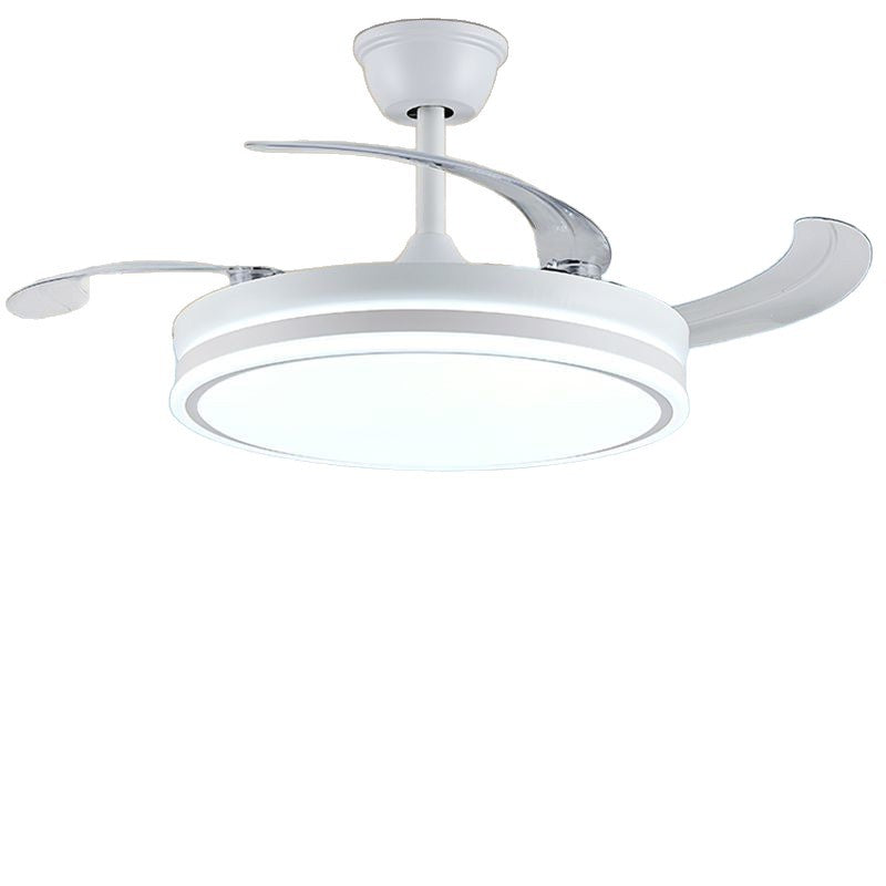 Variable frequency invisible fan light restaurant ceiling fan light living room bedroom ultra-quiet high airflow eye protection fan chandelier all-in-one
