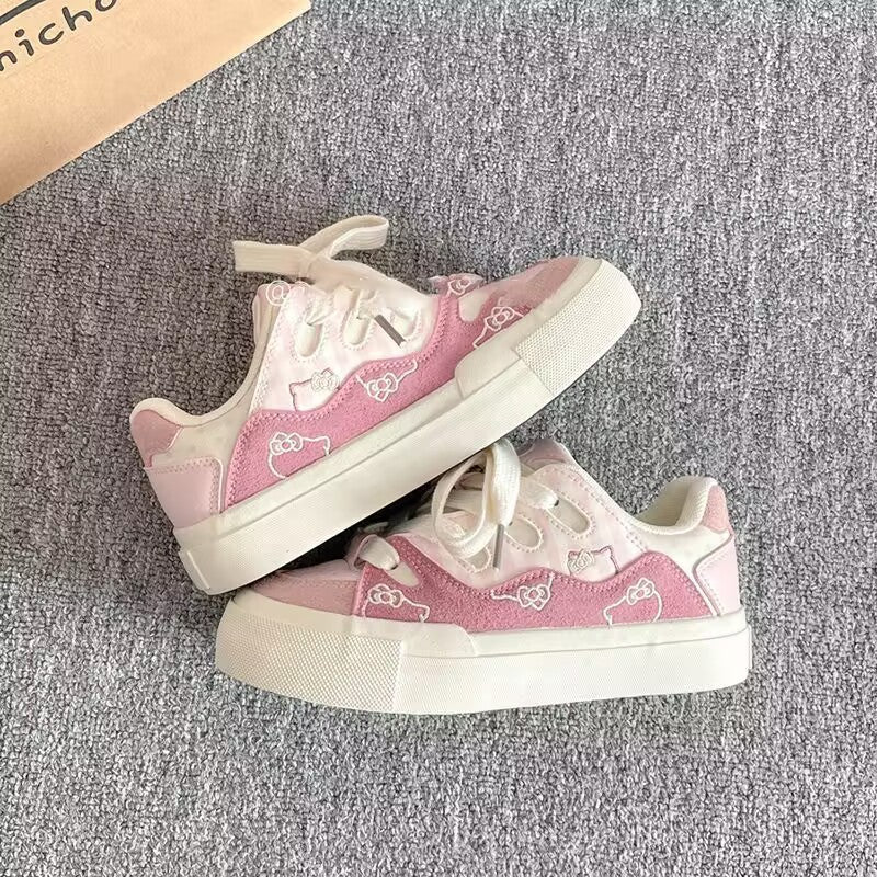 K-stylecasual sneakers for women 2026 spring and summer new arrival cat niche style bread shoes inscutethick solewhite shoes