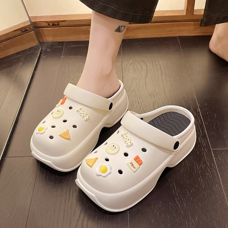 2025 women's summer clogs: comfortable, slip-resistant, thick-soled beach sandals with closed toe design