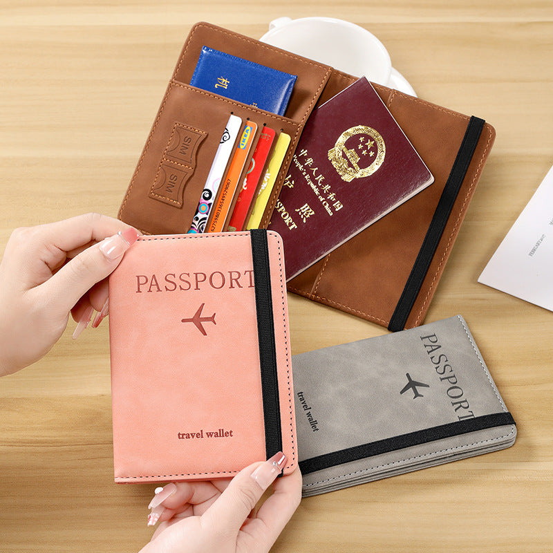 popular passport clip ticket protective cover, portable multi-function, multi-card anti-theft storage bag PU leather