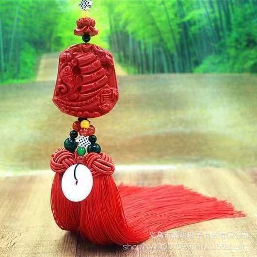 Car pendant pendant car rearview mirror hanging ornament chinese knot car lanyard safe entry and exit handmade safe car hanging