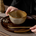 Retro tea snacks high-looking matcha ceramic bowl japanese kiln-turned high-looking ceramic water bowl office for home