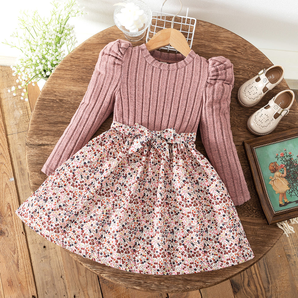 autumn new arrivals: european & american style long-sleeve knitted pullover dress for girls - princess dress for toddlers and young children