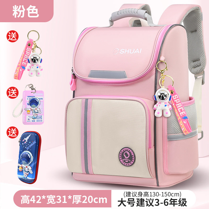 2026 new children's backpack for boys and girls, grades 1-6: large capacity, lightweight, and spine-protecting design