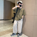 Boys' summer outfit set  new style kids short sleeve mosquito pants casual two-piece set mid-to-large children's clothing boys' clothes