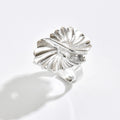 Wholesale hollow flower rings - european and american niche design, irregular spiral faux pearl open finger rings, women's jewelry
