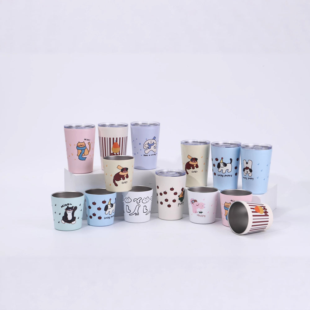 Source manufacturer 304 stainless steel milk thermos cup 14oz mini milk cup good-looking car thermos cup