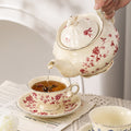 European-style stylish palace style ceramic coffee cup and saucer floral afternoon tea cup teapot milk pot sugar pot stylish combination