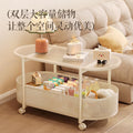 Cream style movable coffee table small apartment living room sofa side cabinet side coffee table simple modern storage trolley